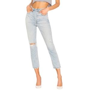 NWOT AGOLDE Riley High Rise Straight Crop Jeans (31)